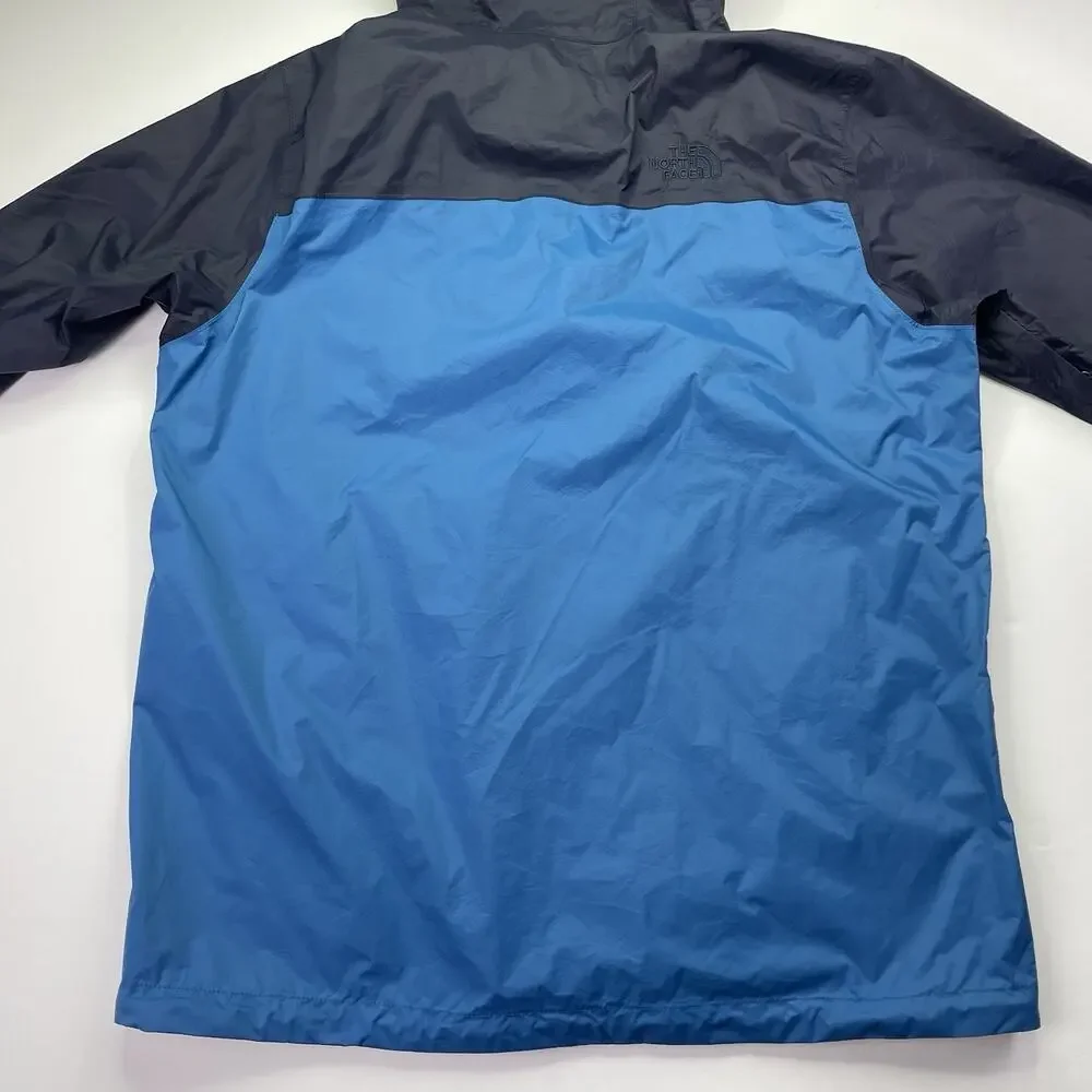 North Face Venture 2 Jacket Mens Large With Hood Blue Colorblock Two Tone